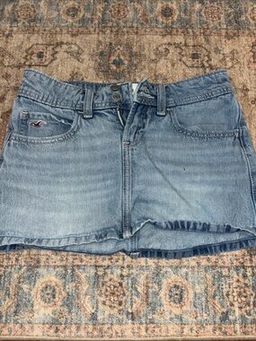 Hollister Light Blue Denim Mini Skirt